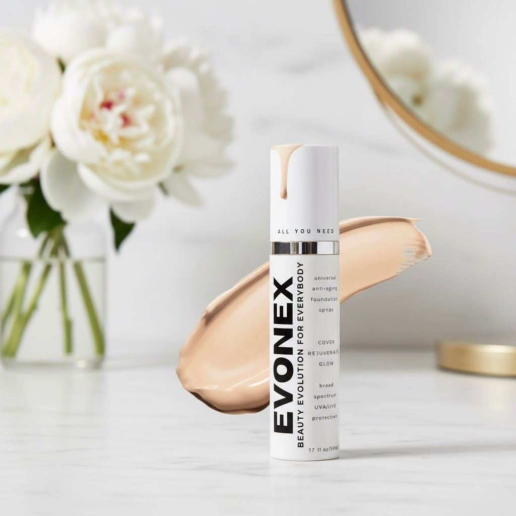 Evonex Age Defying Liquid Foundation Hydrating Light Smooth Cream with Moisturizer Brightening Matte Effects Concealer Skin Care